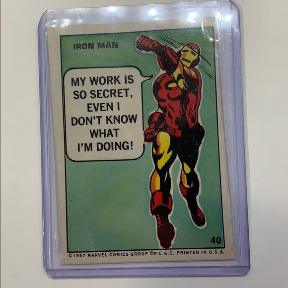 1967 Super Hero Stickers Iron Man #40 - Picture 1 of 2